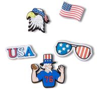 Crocs, Unisex, Jibbitz Sports & Interests, Patriotic, 5 Pack