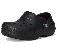 Crocs Unisex Kid's Classic Lined Glitter Clog (Little Big, Buffalo Plaid Black Varsity Red 1, 15.0 cm