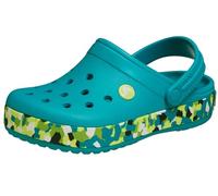 Crocs Unisex Kids, Crocband Confetti Band Clog T, Turbo Teal/Multi, 4 UK Child