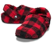 Crocs Classic Cozzzy Slipper, Buffalo Plaid/Varsity Red/Black, 12 UK Men / 14 UK Women