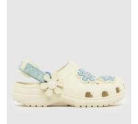 Crocs White & Blue Classic Flower Clog Girls Toddler Sandals UK 6 (EU 23)