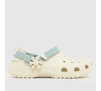 Crocs White & Blue Classic Flower Clog Girls Youth Sandals UK 4 (EU 36)