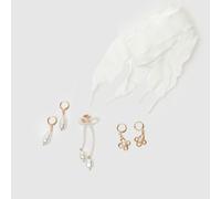 Crocs White Jibbitz Pearl & Bow Charm Kit One Size