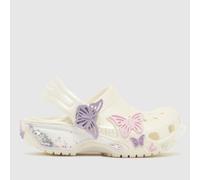 Crocs White Multi Classic Butterfly Sparkle Clog Girls Toddler Sandals UK 4 (EU 20)