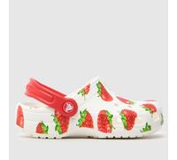 Crocs White & Red Classic Fresh Fruit Clog Girls Junior Sandals UK 1 (EU 33)