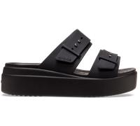 Crocs Women's Brooklyn Buckle Lowwdg Clog, Black, 2 UK Men 3 UK Women