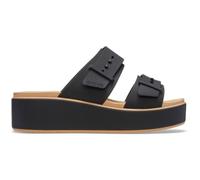 Crocs Women, Brooklyn Buckle Matte Wrap Low Wedge, Black/Cashew, 5 UK Women
