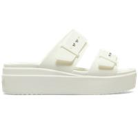 Crocs Women Sandal,Brooklyn Buckle Low Wedge,Chalk,8 UK Women