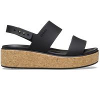 Crocs Brooklyn Cork Low Wedge Sandal, Black/Black