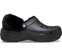 Crocs | Women | Classic Platform Fuzz Lined | Clogs | Black | 3