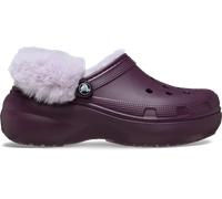 Crocs | Women | Classic Platform Fuzz Lined | Clogs | Plush Plum | 8