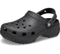 Crocs Women, Classic Platform Glitter Clog W, Black, 4 UK Women