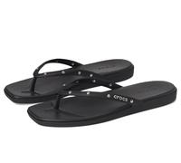 Crocs Women Flip,Miami Studded Flip,Black,6 UK Women