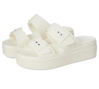 Crocs Women Sandal,Brooklyn Buckle Low Wedge,Chalk,4 UK Women