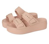 Crocs Women Sandal,Brooklyn Buckle Low Wedge,Pink Caramel,4 UK Women