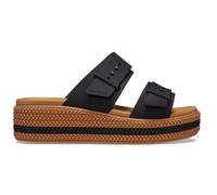 Crocs Women's Brooklyn Woven Buckle Wedge Sandal, Black, 3 UK