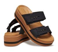 Crocs Women's Brooklyn Woven Buckle Wedge Sandal, Black, 8 UK