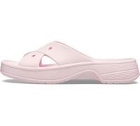 Crocs Classic Womens Cross Strap Slide Sandal, Pink Milk, 3 UK