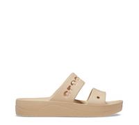 Crocs Womens Baya Platform Clog in Beige Nylon - Size UK 9