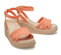 Crocs Women's Brooklyn Ankle Strap Wedge, Platform Sandals, Grapefruit, 6 UK