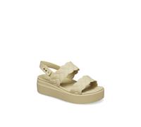Crocs Women's Brooklyn Woven Upper Flat Sandals 8 (41-42) Cream