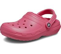 Crocs Womens Classic Lined Slip On Lightweight Clog Slippers, Hyper Pink, 7 UK