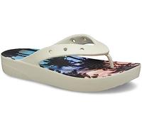 Crocs Women's Classic Platform Flip W Flop, Bone/Multi, 3 UK