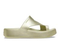 Crocs Women's Getaway Toe Loop Platform Sandals, Champagne Metallic, 2 UK