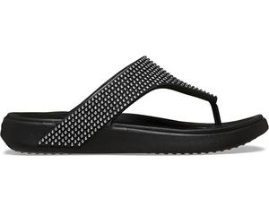 Crocs Women's Getaway Triangle Flip Flops, Black Gems, 11