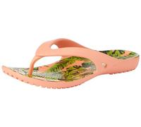 Crocs Women's Kadee Ii Flip W Clog, Palm Print Papaya, 8 UK