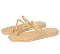 Crocs Women's Miami Toe Loop Sandal Flat, Metallic Gold, 10