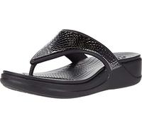 Crocs Women's Monterey Metllc WDG Fp W Clog, Dark Charcoal Black, 2.5 UK