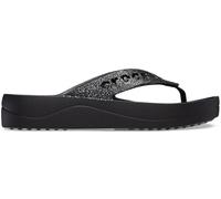 Crocs Womens Platform Flip, Baya Platform Shimmer Glitter Flip, Black, 3 UK Women