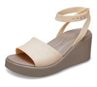Crocs Women's Sandal, Brooklyn Ankle Strap Wedge, Shitake, 4 UK Women