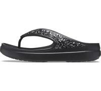 Crocs Women's Sloane Embellished Wedge Flip Flops, Black Glitter, 4 UK