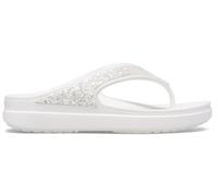 Crocs Sloane Embellished Wedge Flip Flops | Sandals for Women, White Glitter, 2 UK