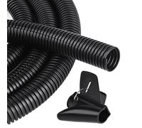 CrocSee 25ft - 1 inch Flame Retardant Split Wire Loom Tubing with Installation Tool - High Temp Flexible Wire Covers Cord Protectors - Black