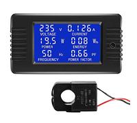 CrocSee AC 80-260V 100A CRS-022B LCD Display Digital Current Voltage Power Energy Frequency Power Factor Multimeter Ammeter Voltmeter with 100A Split Core Current Transformer