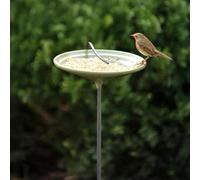 Crocus Collection 100cm Stake Bird Bath Bowl Freestanding Powder-Coated Cast Aluminium Seed Dish Vintage Style Wildlife Water Basin