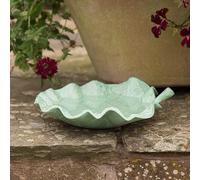 Crocus Collection 30cm Bird Bath Bowl Freestanding Seed Dish Vintage Style Verdigris Leaf Wildlife Oasis Water Basin