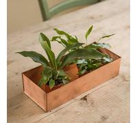 Crocus Collection 30cm Brushed Copper Windowsill Seed Tray Water Drip Tray for Planters