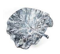 Crocus Collection 32cm Bird Bath Wildlife Oasis Leaf Design Decorative Garden Ornament in Zinc