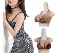 CRODRES Silicone Breastplate Fake breast forms Fake Boobs B-E Cup Breast Plates Crossdresser Transgender Cosplay Drag Queen,Ivory,Silicon B Cup