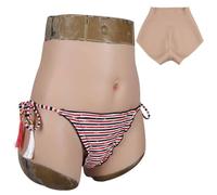 CRODRES Transgenders Silicone Panties Realistic Fake Vagina Panty Men's Hiding Gaff Briefs Crossdressing Apparel Male to Female,Nude,S