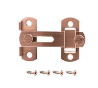 Croerw 3 in Flip Sliding Barn Door Lock, Heavy Duty Gate Latch for Privacy - Copper Finish - for Sliding Doors, Cabinets, Fences - 1 Pack