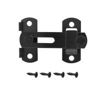 Croerw 3 in Flip Sliding Barn Door Lock, Heavy Duty Gate Latch for Privacy - Matte Black - for Sliding Doors, Cabinets, Fences - 1 Pack