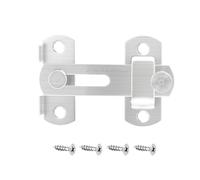 Croerw 3 in Flip Sliding Barn Door Lock, Heavy Duty Gate Latch for Privacy - Silver- for Sliding Doors, Cabinets, Fences - 1 Pack