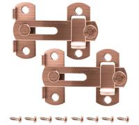 Croerw 4 in Flip Sliding Barn Door Lock, Heavy Duty Gate Latch for Privacy - Copper Finish - for Sliding Doors, Cabinets, Fences - 2 Pack