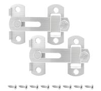 Croerw 4 in Flip Sliding Barn Door Lock, Heavy Duty Gate Latch for Privacy - Silver- for Sliding Doors, Cabinets, Fences - 2 Pack