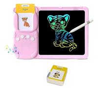 Croeve Talking Tablet 2025 New, 2-in-1 Voice Pad & Drawing Board for Interactive Learning, Sight Words Flashcards, Situational Teaching, English Speaking Flashcards (Pink,112 cards)